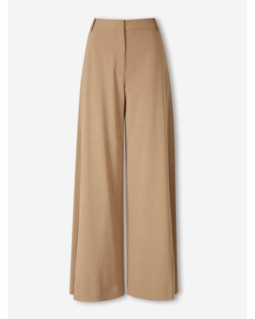 Jonathan Simkhai Natural Wide Pleated Trousers