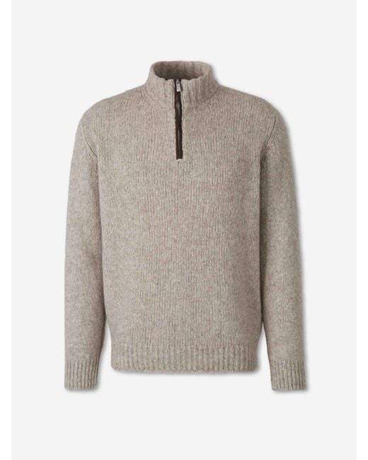 Fedeli Gray Turtleneck Sweater for men