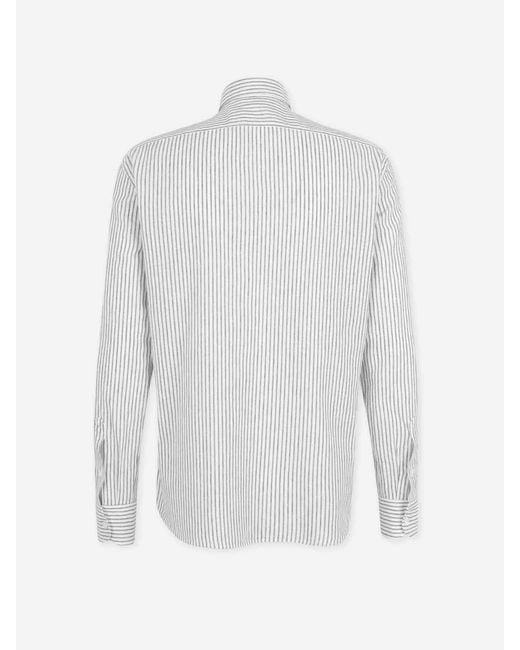 Santa Eulalia White Striped Shirt for men