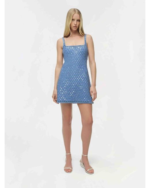 Jonathan Simkhai Blue Mini Dress With Embellishments
