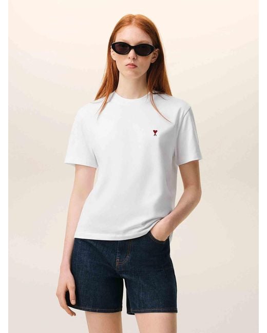 AMI White Short Sleeve T-Shirt