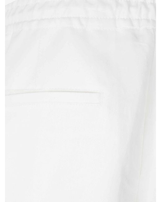 Canali White Plain Bermuda Shorts for men