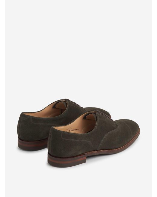 Crockett and Jones Multicolor Suede Oxford Shoes for men