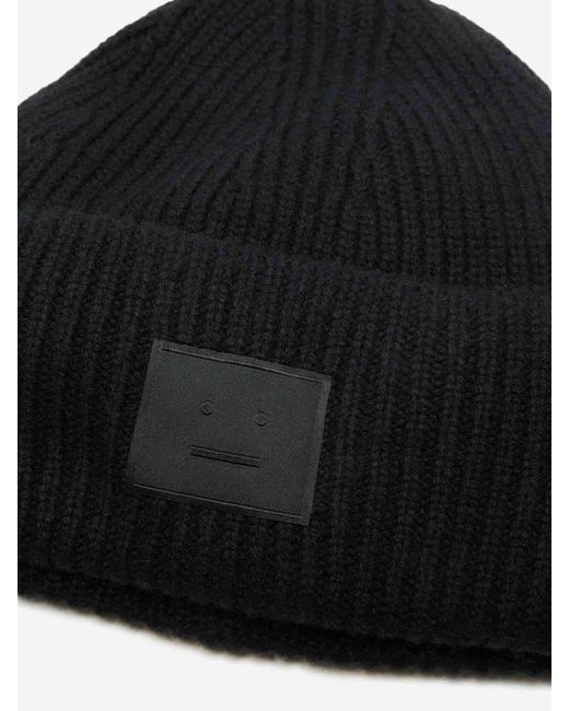 Gorro Punto Lana Acne de hombre de color Black