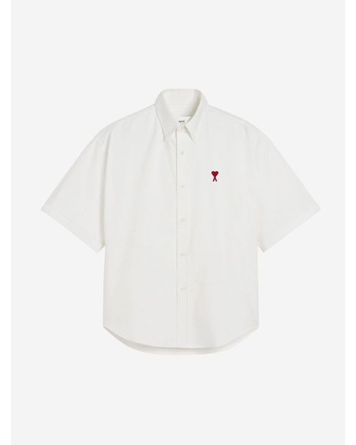 Camisa Logo Algodón AMI de hombre de color White