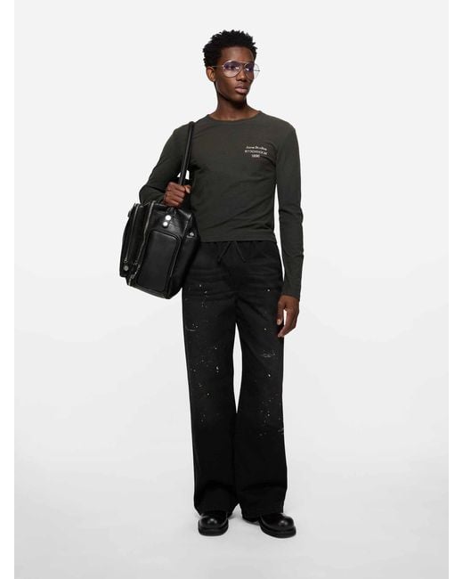 Acne Black Logo T-Shirt for men