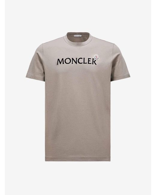Camiseta Algodón Logotipo Moncler de hombre de color Gray