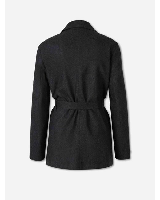 Peserico Black Straight Blazer With Tie