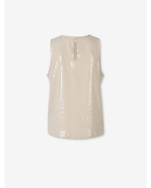 Peserico White Top Sequins