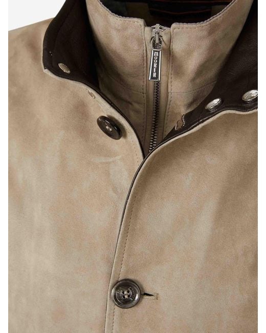 Moorer Natural Casual Leather Jacket for men