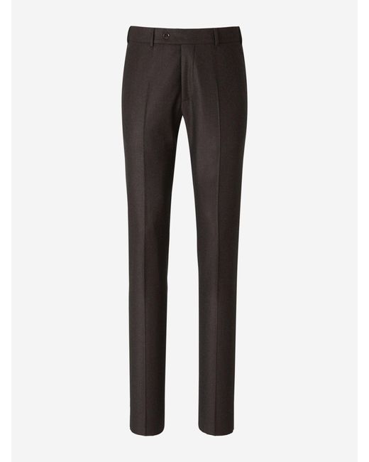 Santa Eulalia Black Wool Pleated Trousers for men