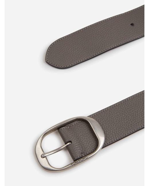 Tom Ford Gray Leather Belt for men