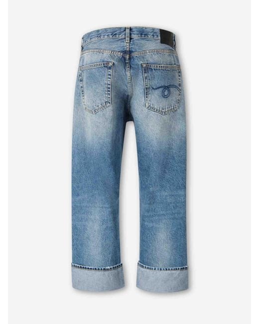 R13 Blue Wide Straight Jeans