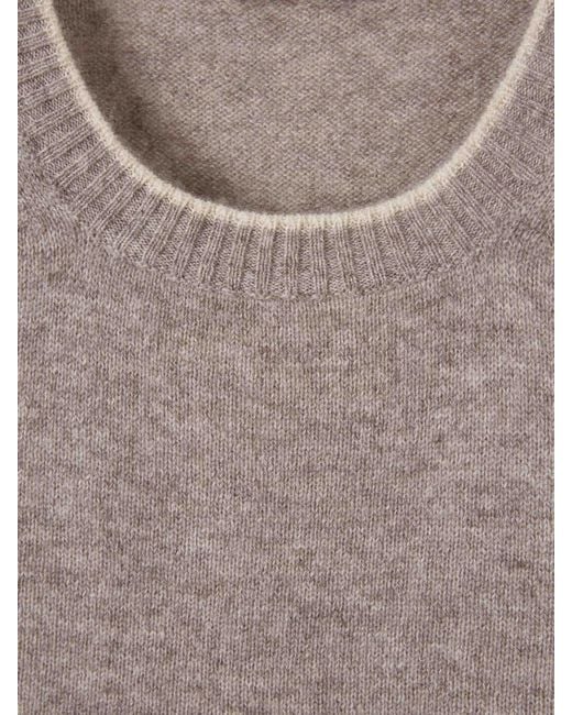 Santa Eulalia Gray Cashmere Crew Neck Sweater for men