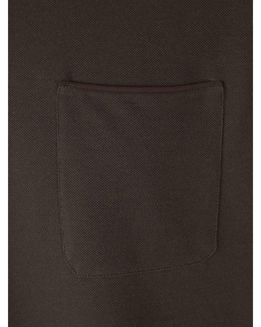 Zegna Black Short-Sleeve Polo Shirt for men