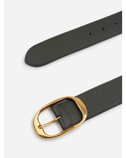 Tom Ford Green Leather Belt for men