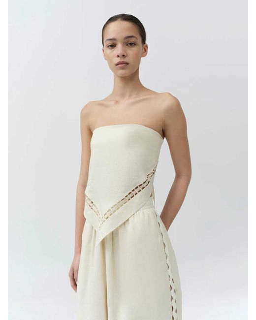 Jonathan Simkhai White Lahni Linen Top
