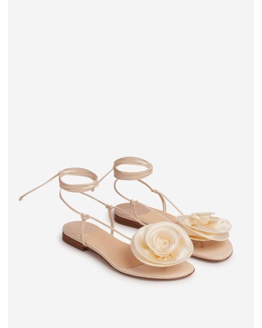 Magda Butrym Natural Floral Flat Sandals