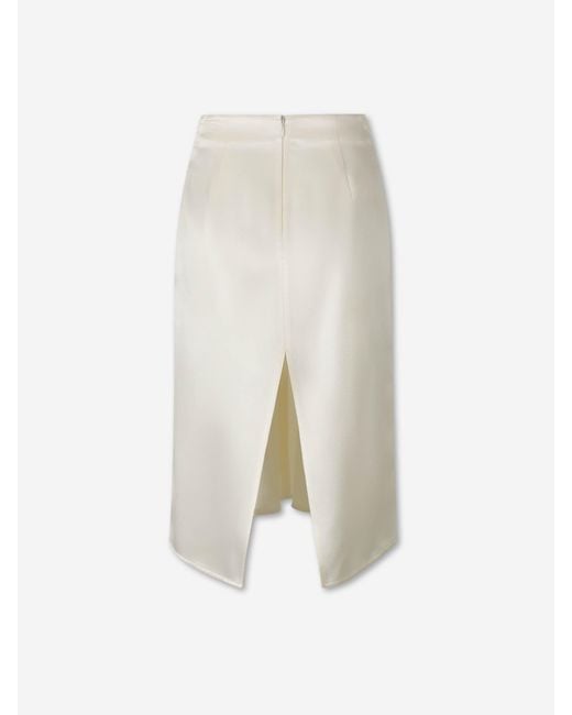 Bottega Veneta White Shiny Cupro Skirt