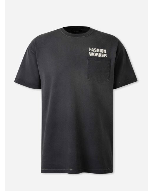 Willy Chavarria Black Fashion Worker T-Shirt for men