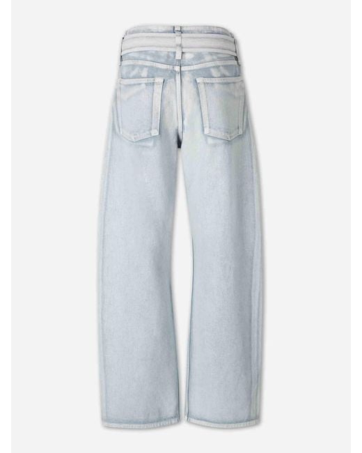 Pantalones Anchos Cinturón Acne de color Blue