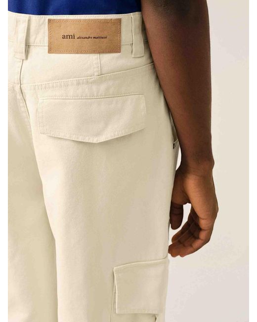 AMI Natural Cargo Baggy Pants for men