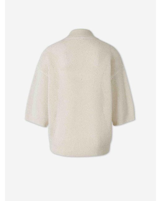 Peserico White Polo Knit Cotton