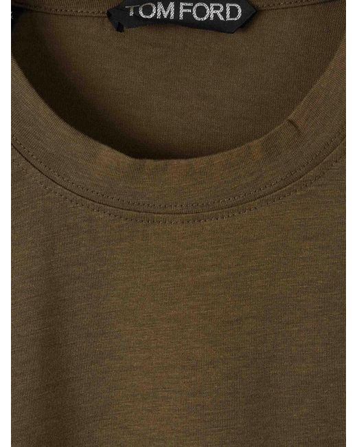 Tom Ford Green Lyocell T-Shirt for men
