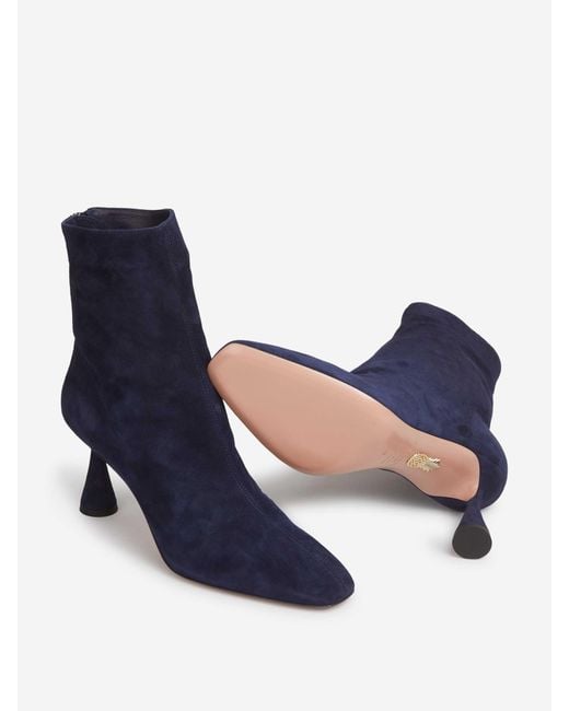 Aquazzura Blue Amore Bootie 75 Ankle Boots