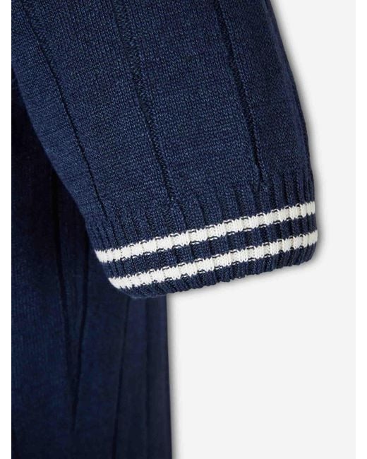 Santa Eulalia Blue Linen Knit Polo Shirt for men