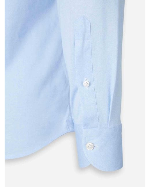 Camicia Semplice Cotone di Santa Eulalia in Blue da Uomo