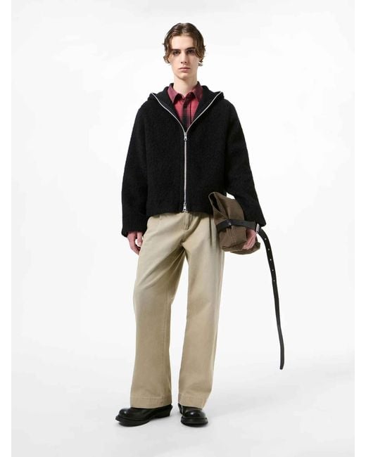 Our Legacy Black Zip-Up Fleece Sweatshirt for men