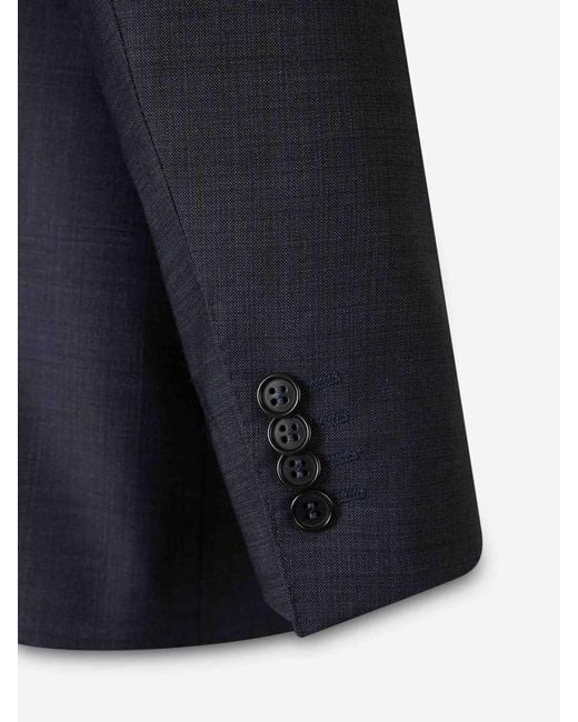 Canali Blue Straight Wool Suit for men