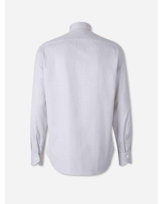 Canali Blue Micro Print Cotton Shirt for men