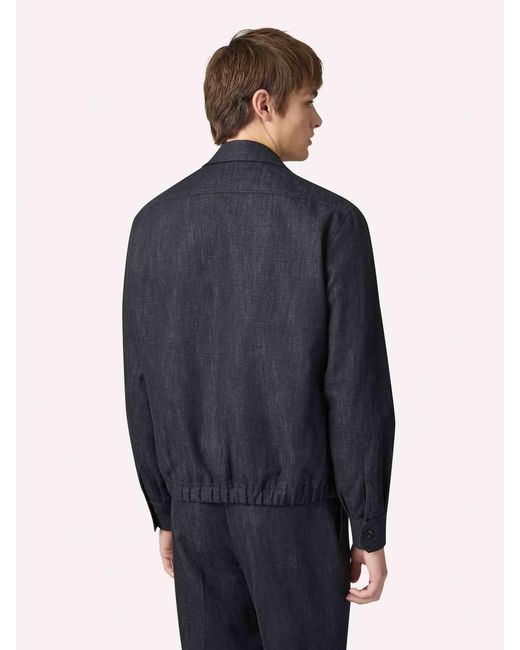 Lardini Blue Casual Cotton Jacket for men