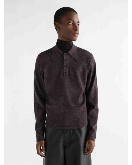 Lemaire Multicolor Polo Knit Wool for men