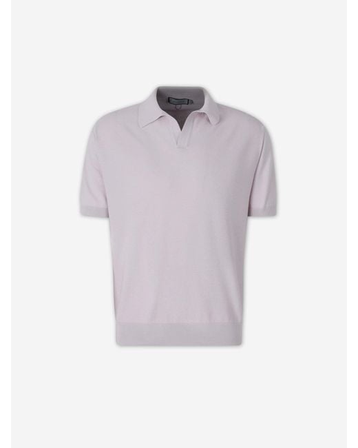 Canali Purple Polo Punto for men