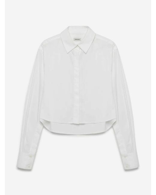 Jonathan Simkhai White Renata Cropped Shirt