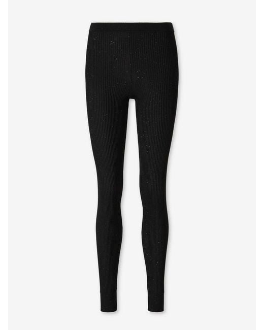 Tom Ford Black Shiny Ribbed Leggings
