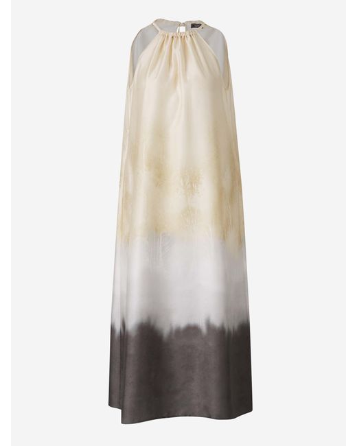 Peserico White Bedrucktes Midikleid