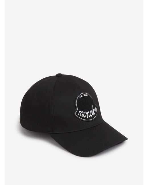 Cappello Logo Patch di Moncler in Black da Uomo