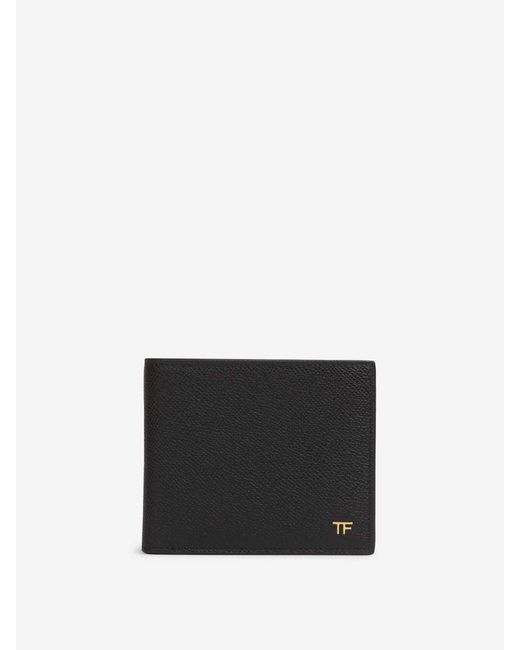 Tom Ford White Leather Folding Card Holder for men