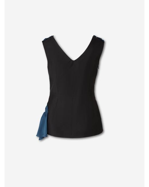 Marni Blue Asymmetrical Draped Top