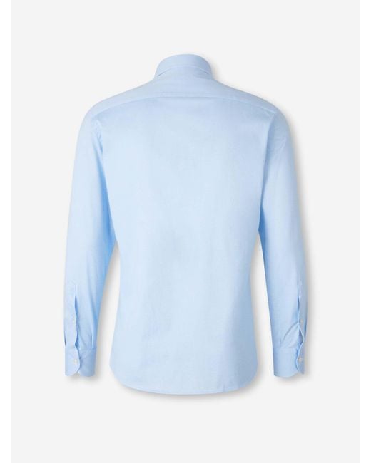 Camicia Semplice Cotone di Santa Eulalia in Blue da Uomo