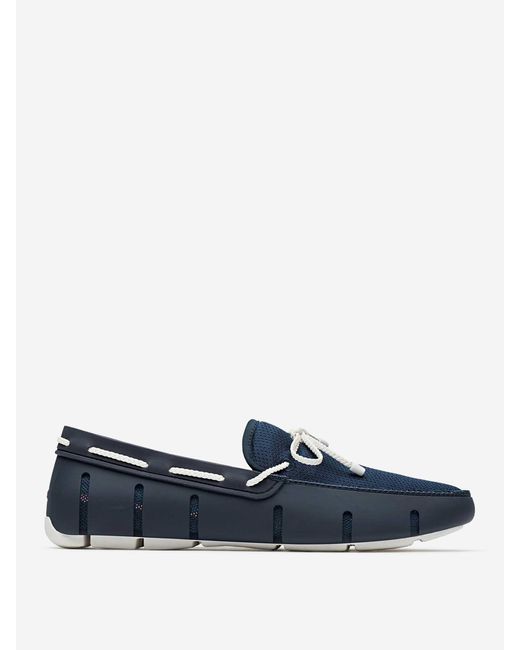 Swims Blue Lace-Up Boat Shoes for men
