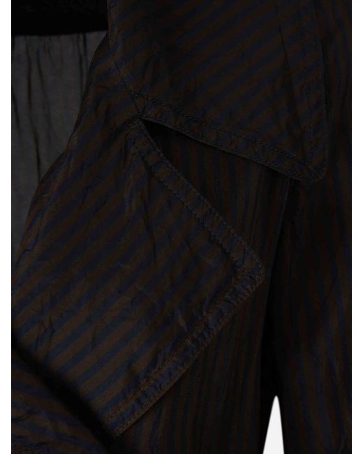 Dries Van Noten Black Cupro Fine Trench Coat