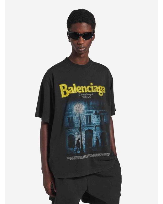Balenciaga Black The Address T-Shirt for men