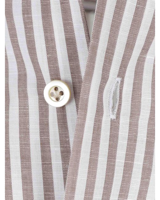 Santa Eulalia White Striped Shirt for men