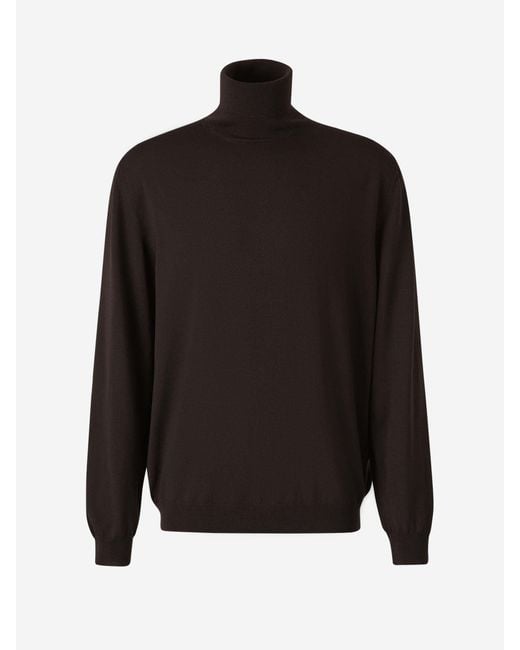 Zanone Gestrickter Wollpullover in Black für Herren