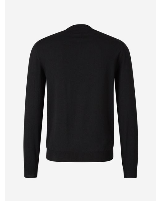 Zanone Black Wool Knitted Sweater for men
